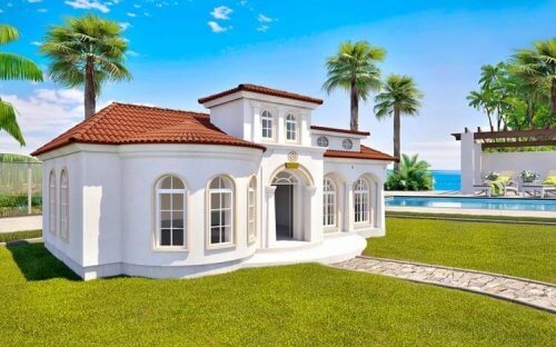 cucce di lusso per cani con prato e piscina