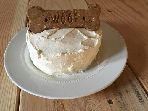 una torta per cani con osso