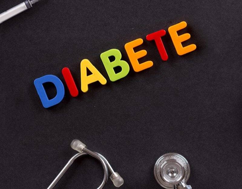 Diabete scritto a lettere colorate