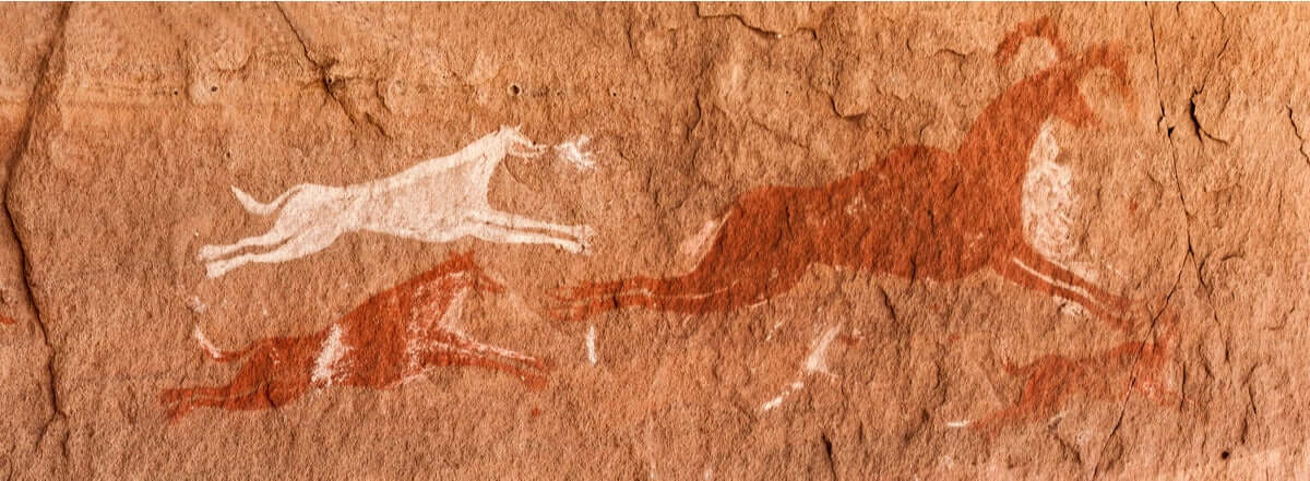 Cani raffigurati nelle pitture rupestri.
